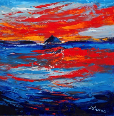 Heading out to Ailsa Craig at Sunset 24x24